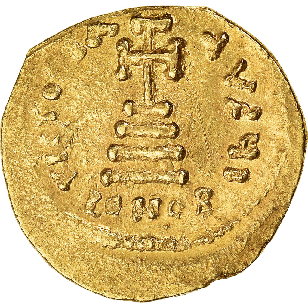 Heraclius, with Heraclius Constantine, Solidus, 613-638, Constantinople, Goud
