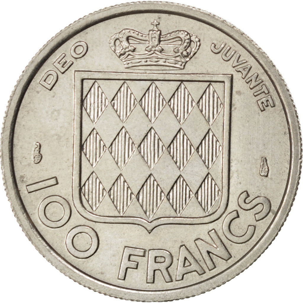 Coin, Monaco, Rainier III, 100 Francs, Cent, 1956, AU(50-53), Copper-nickel