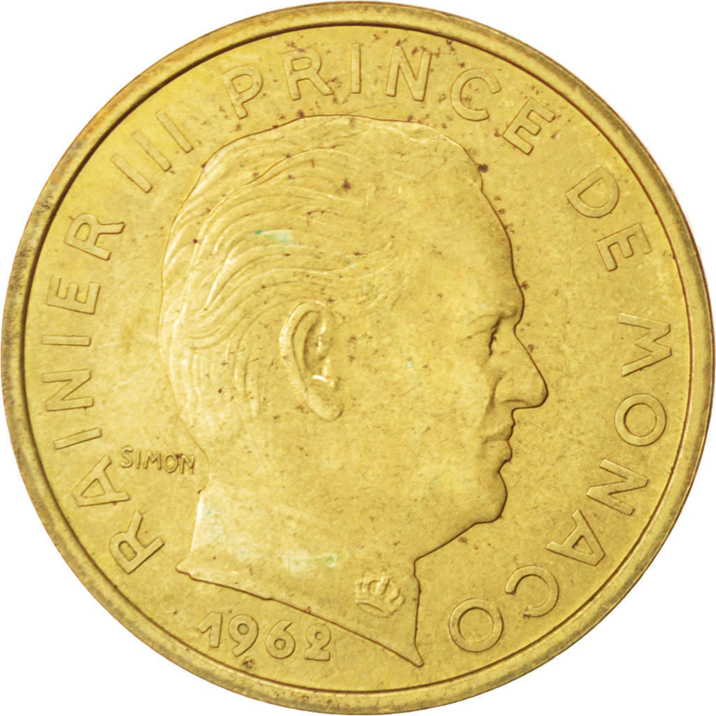Coin, Monaco, 10 Centimes, 1962, EF(40-45), Cupro-Aluminium, KM:E43, Gadoury:146