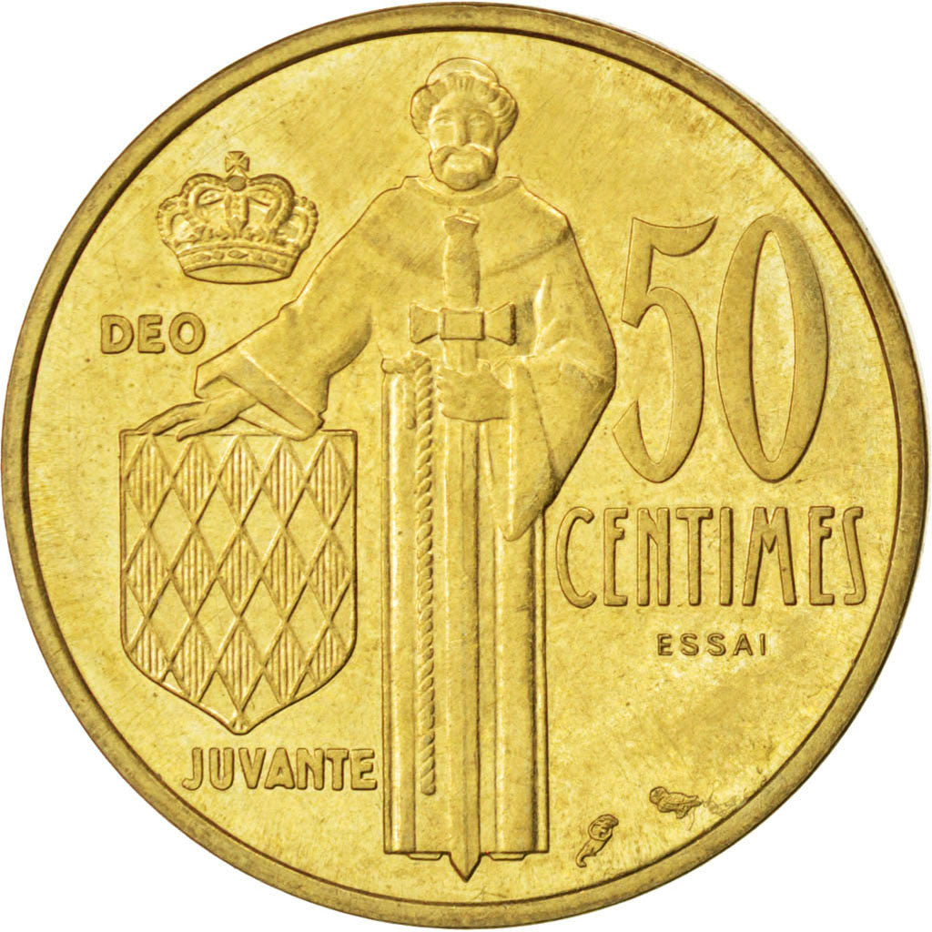 Coin, Monaco, 50 Centimes, 1962, AU(50-53), Cupro-Aluminium, KM:E49, Gadoury:148