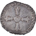 Moneda, Francia, 1/4 Ecu, 1601, La Rochelle, Rare, BC+, Plata, Sombart:4688