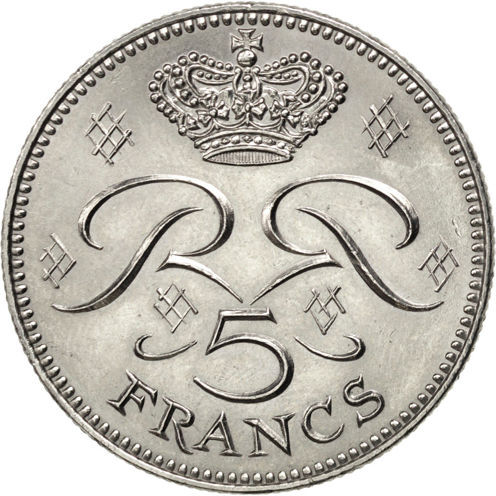 Moneta, Monaco, Rainier III, 5 Francs, 1976, SPL-, Rame-nichel, KM:150
