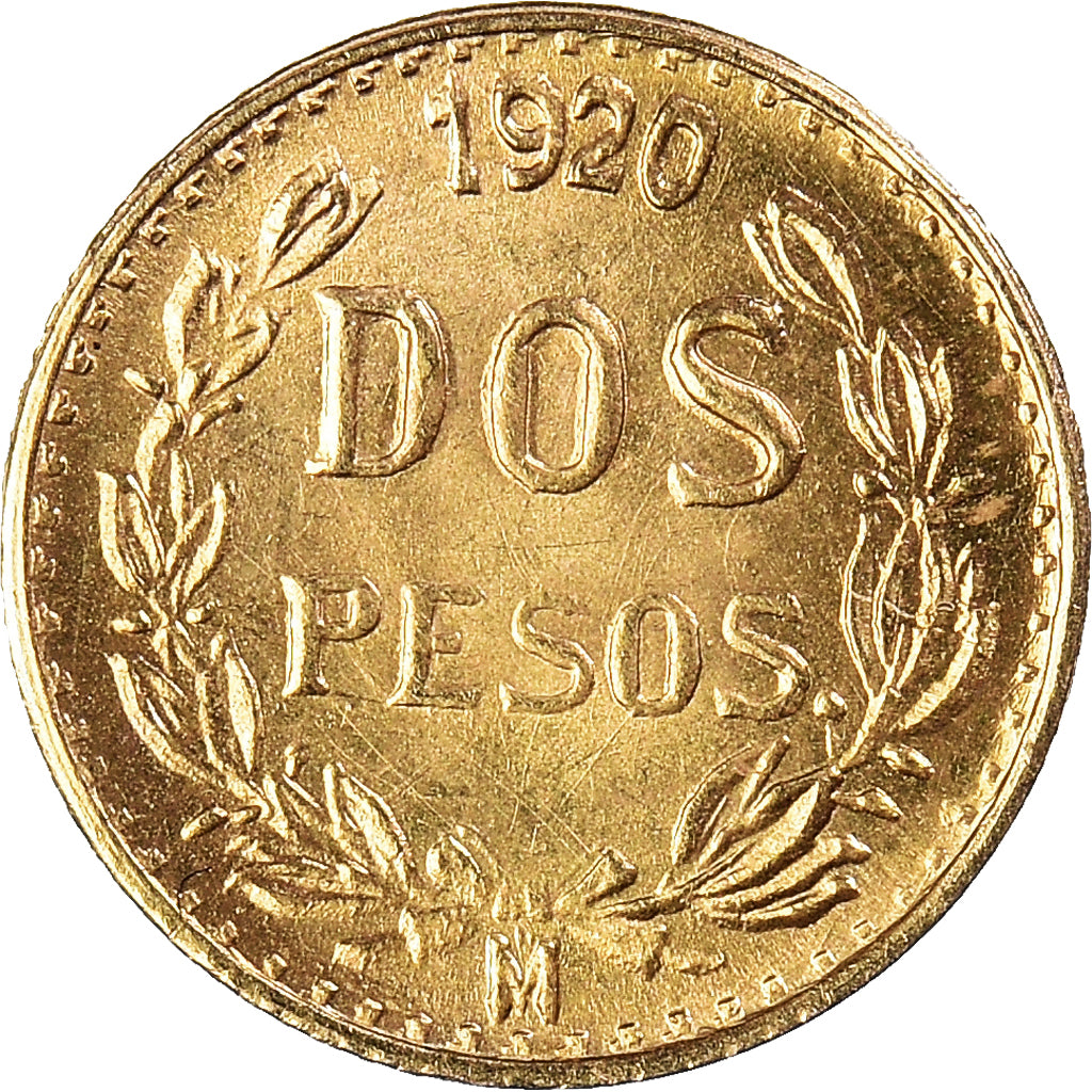 Monnaie, Mexique, 2 Pesos, 1920, Mexico City, TTB+, Or, KM:461
