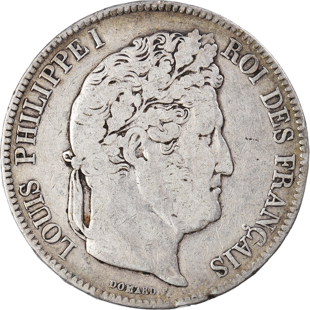 Moeda, França, Louis-Philippe, 5 Francs, 1833, Toulouse, VF(30-35), Prata