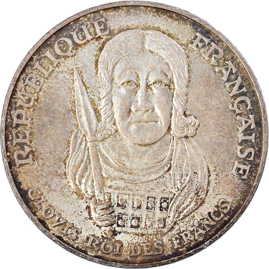 Munten, Frankrijk, Clovis, 100 Francs, 1996, PR, Zilver, KM:1180, Gadoury:953