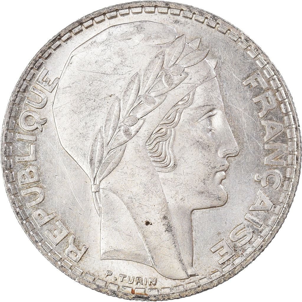 Moneda, Francia, Turin, 20 Francs, 1938, Paris, EBC+, Plata, KM:879, Gadoury:852
