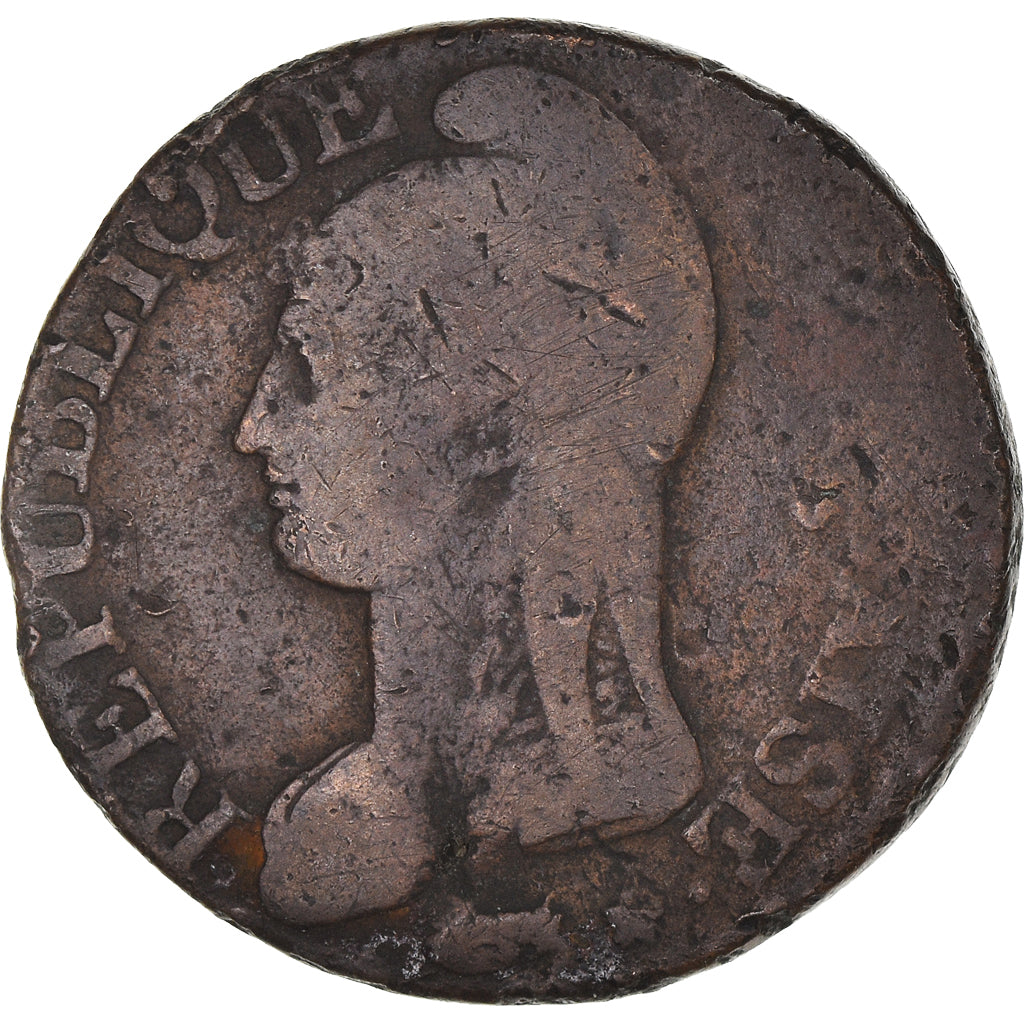 Moneda, Francia, Dupré, 5 Centimes, AN 5, Limoges, BC, Bronce, KM:640.7