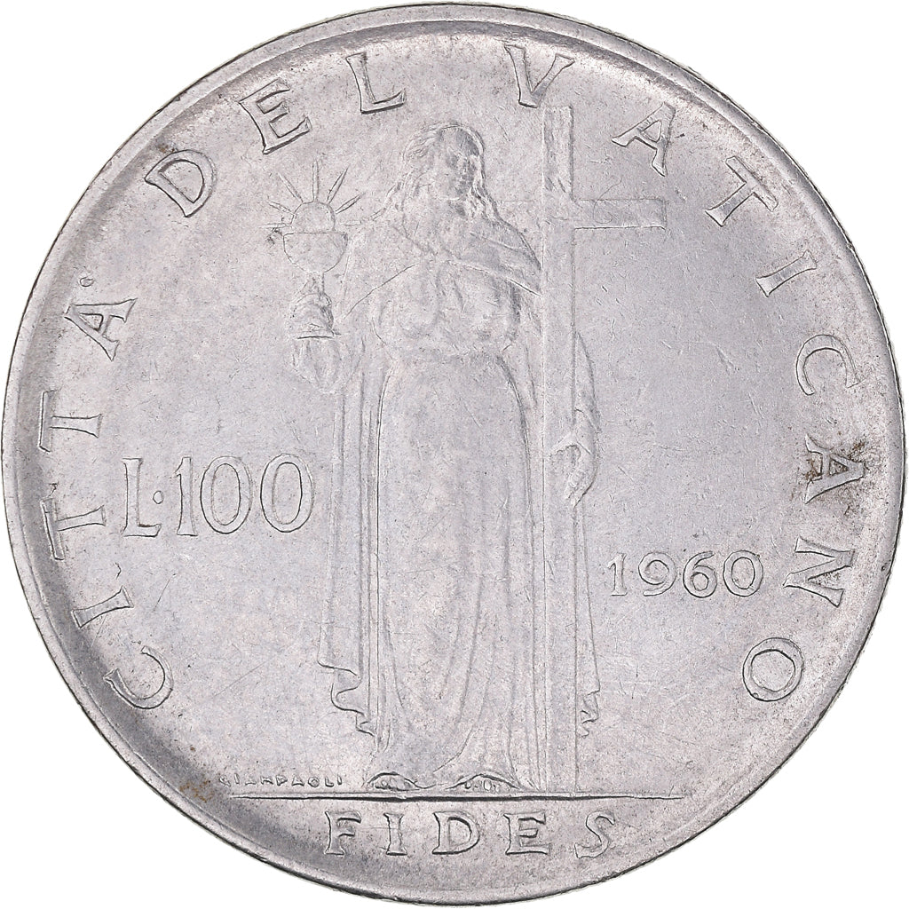 Moneta, PAŃSTWO WATYKAŃSKIE, John XXIII, 100 Lire, 1960, Roma, AU(50-53), Stal