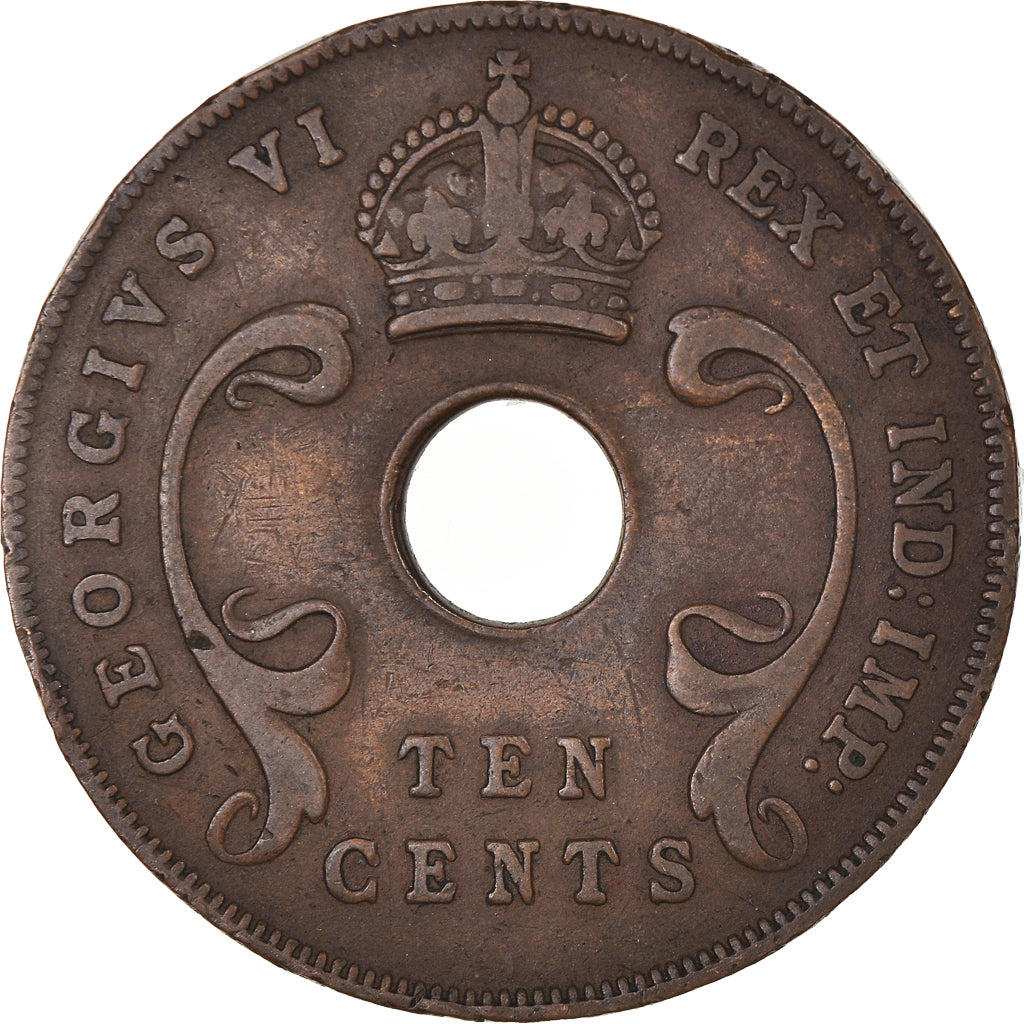 Munten, OOST AFRIKA, George VI, 10 Cents, 1941, ZF, Bronzen, KM:26.1