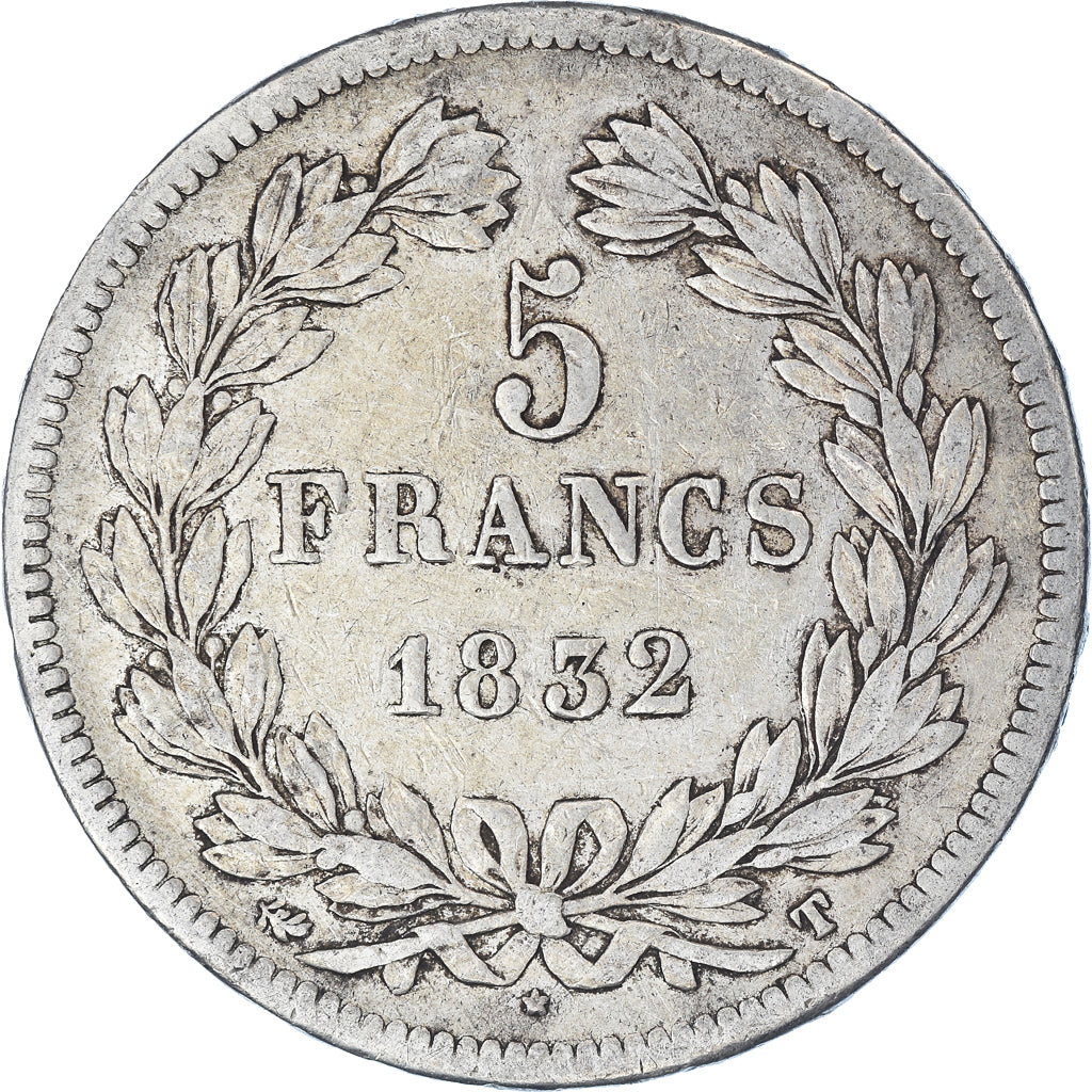 Munten, Frankrijk, Louis-Philippe, 5 Francs, 1832, Nantes, FR, Zilver