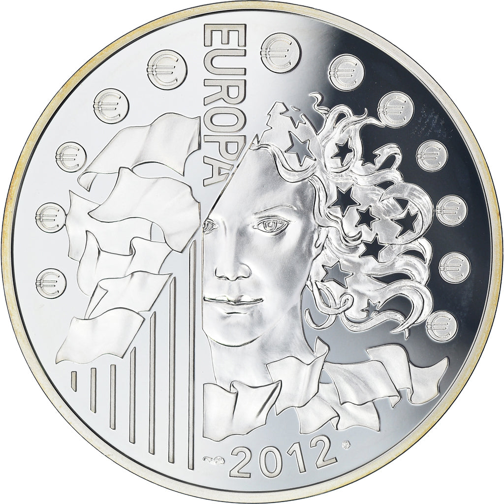 France, Europa, 10 Euro, 2012, Paris, Proof, FDC, Argent