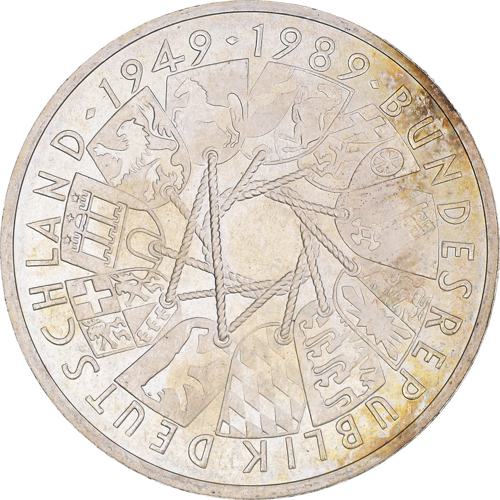 Coin, GERMANY - FEDERAL REPUBLIC, 10 Mark, 1989, Karlsruhe, Germany, MS(60-62)