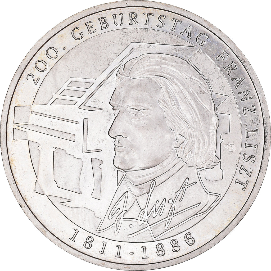 Niemcy, 10 Euro, 2011, Karlsruhe, Proof, MS(63), Srebro, KM:295