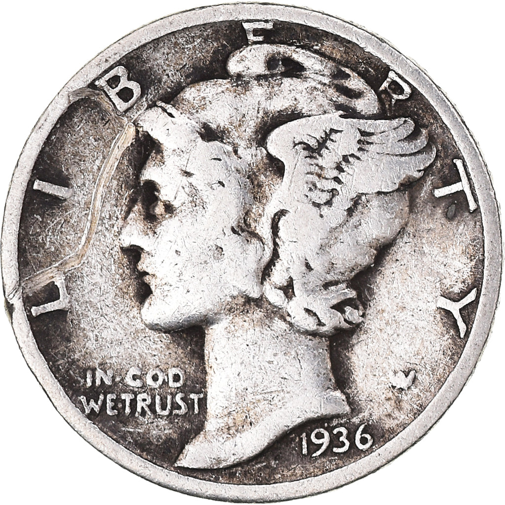 Münze, Vereinigte Staaten, Mercury Dime, Dime, 1936, U.S. Mint, Philadelphia
