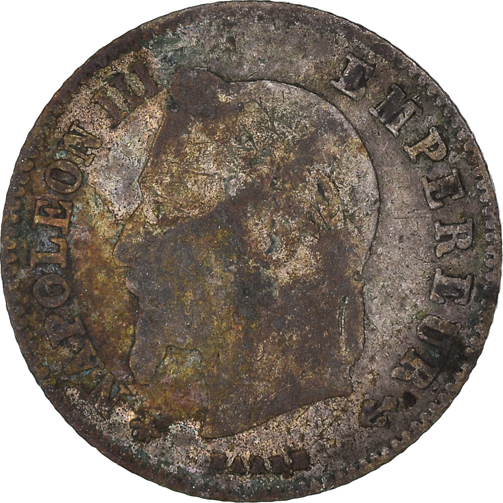 Moeda, França, Napoleon III, 20 Centimes, 1866, Paris, F(12-15), Prata