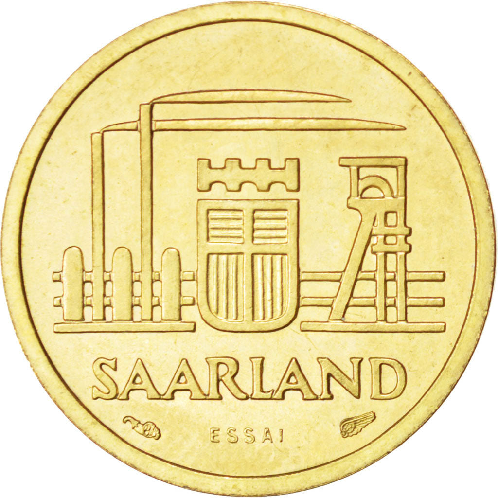 Münze, SAARLAND, 10 Franken, 1954, Paris, VZ, Aluminum-Bronze, KM:E1