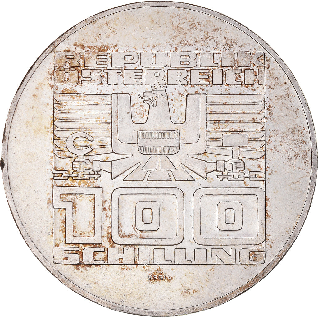Munten, Oostenrijk, 100 Schilling, 1975, Vienna, PR, Zilver, KM:2925