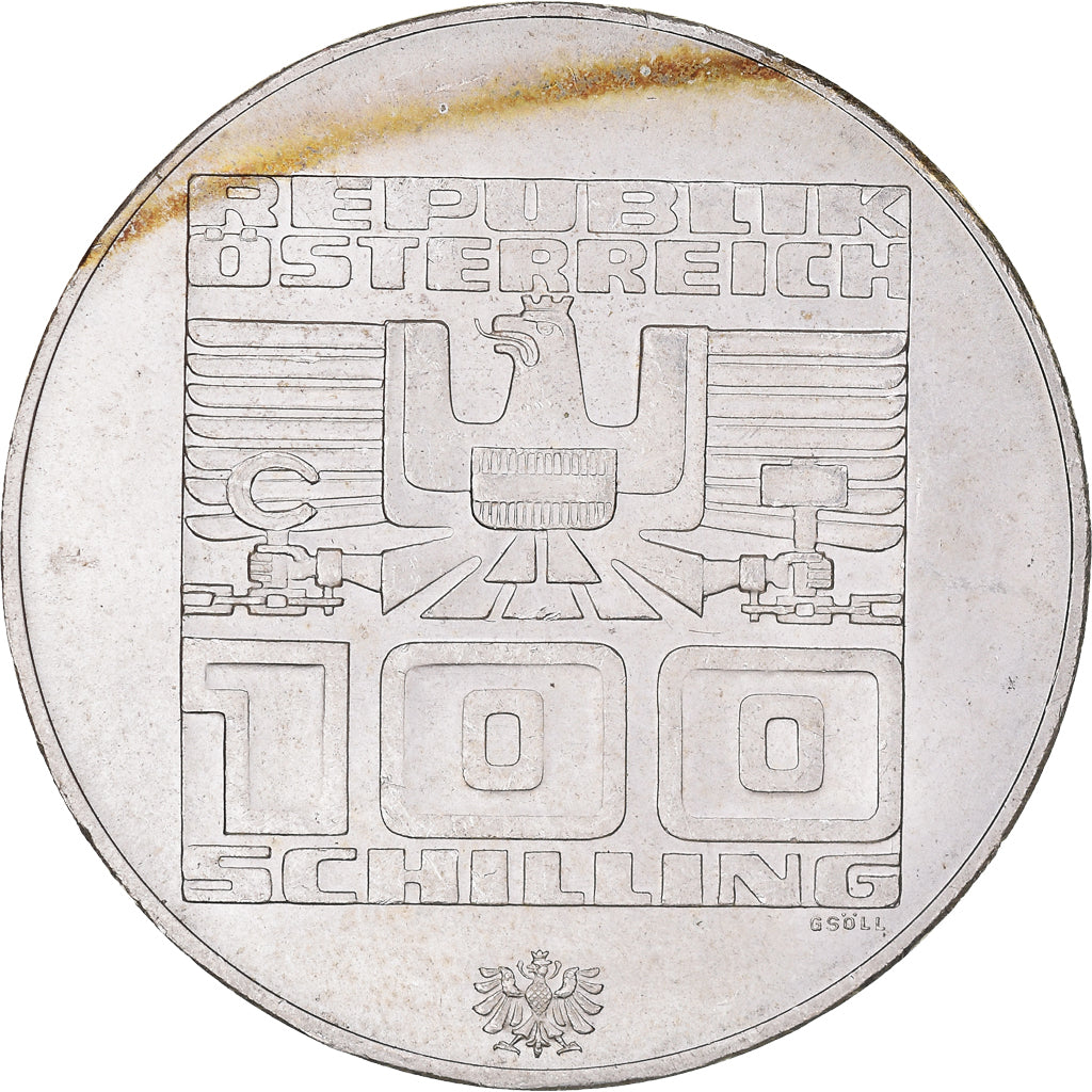 Moeda, Áustria, 100 Schilling, 1976, MS(63), Prata, KM:2928