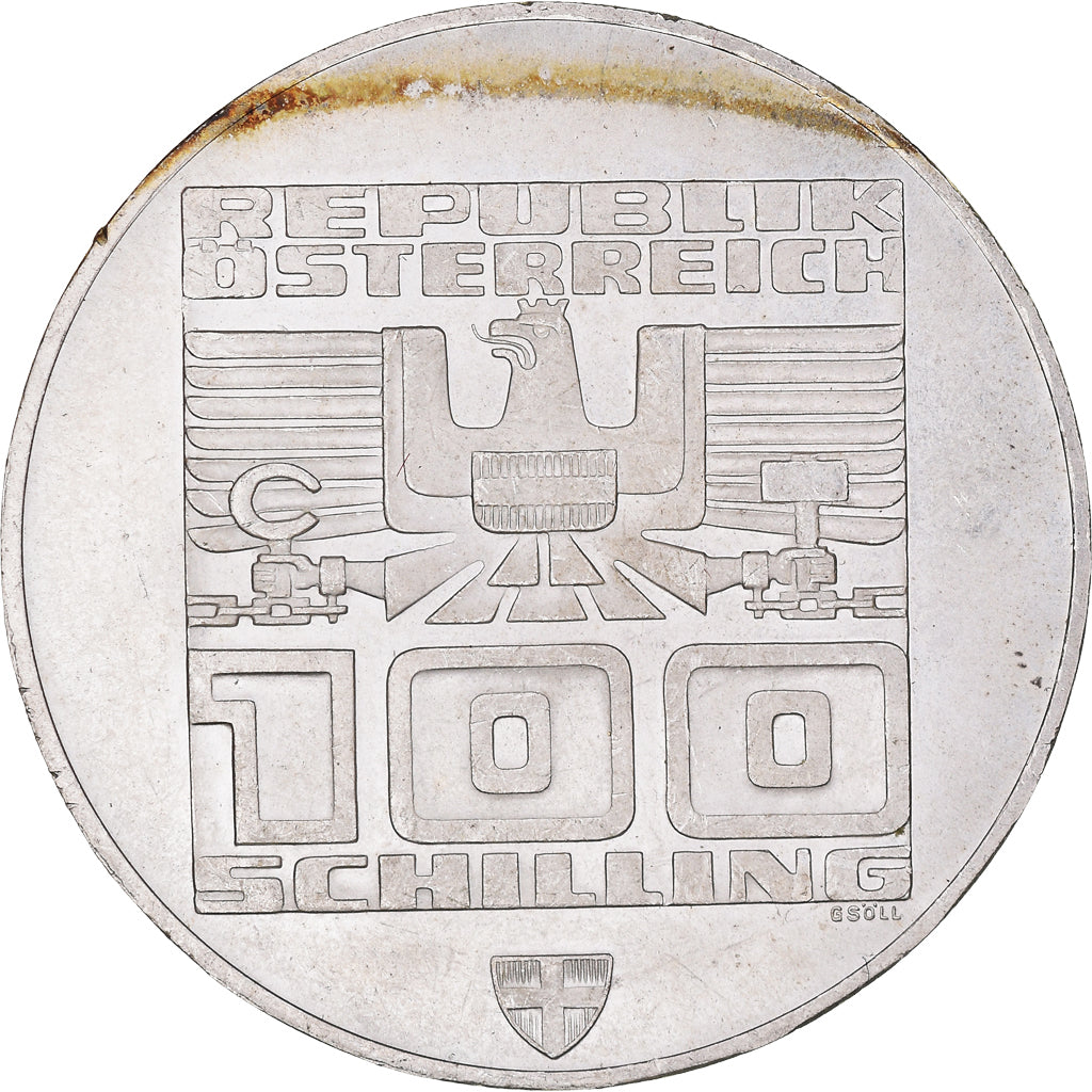 Moeda, Áustria, 100 Schilling, 1976, MS(64), Prata, KM:2928