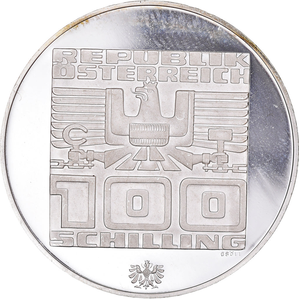 Moneta, Austria, 100 Schilling, 1976, Vienna, Proof, MS(63), Srebro, KM:2927