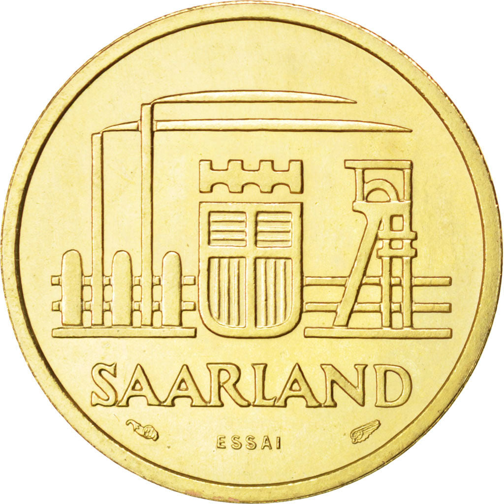 Coin, SAARLAND, 20 Franken, 1954, Paris, AU(55-58), Aluminum-Bronze, KM:E3
