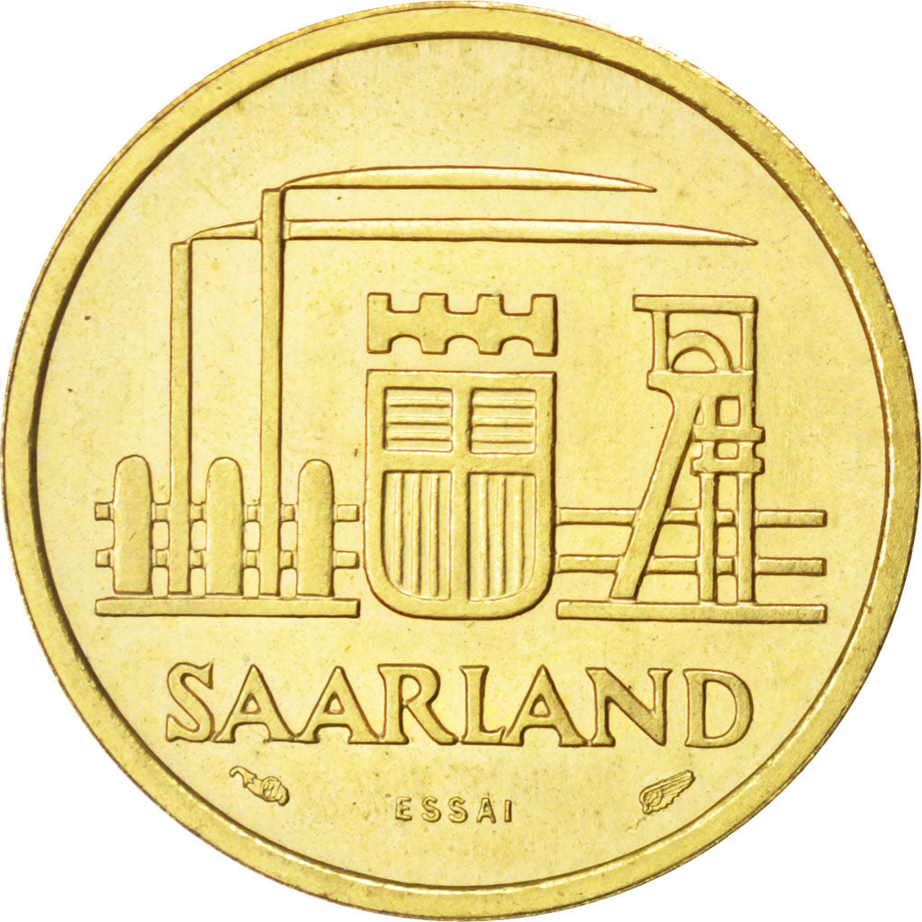 Münze, SAARLAND, 20 Franken, 1954, Paris, VZ, Aluminum-Bronze, KM:E3