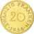 Moneta, Saara, 20 Franken, 1954, Paris, AU(55-58), Aluminium-Brąz, KM:E3