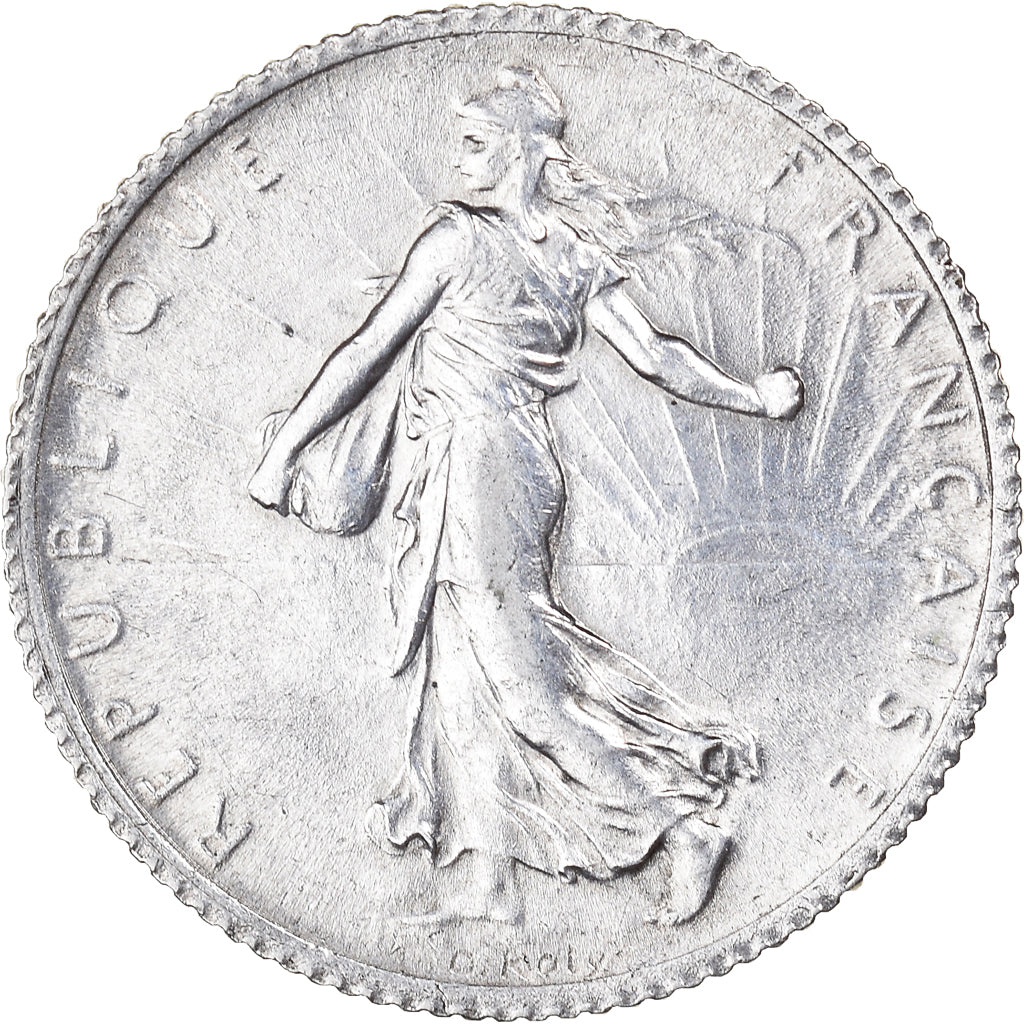 Coin, France, Semeuse, Franc, 1916, Paris, AU(55-58), Silver, KM:844.1