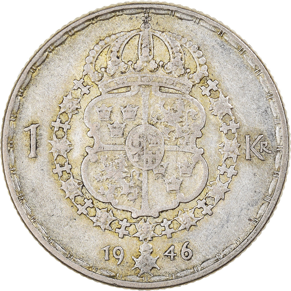 Münze, Schweden, Gustaf V, Krona, 1946, SS, Silber, KM:814