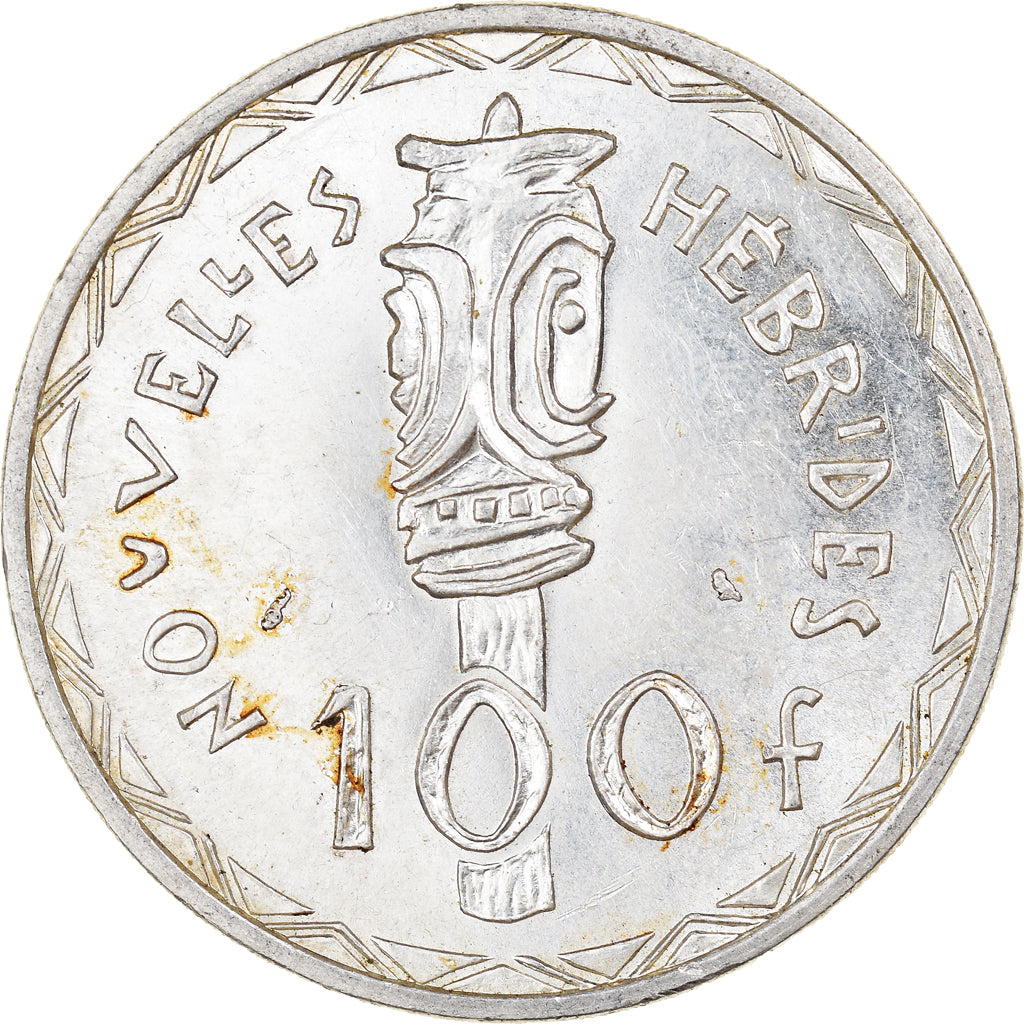 Coin, New Hebrides, 100 Francs, 1966, Paris, AU(55-58), Silver, KM:1