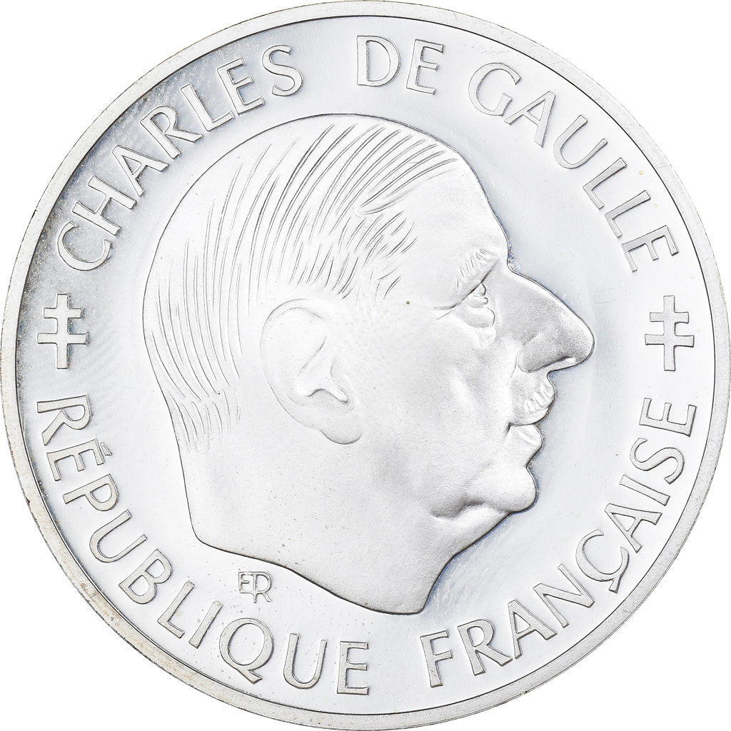 Munten, Frankrijk, Charles de Gaulle, Franc, 1988, Proof, UNC, Zilver, KM:978