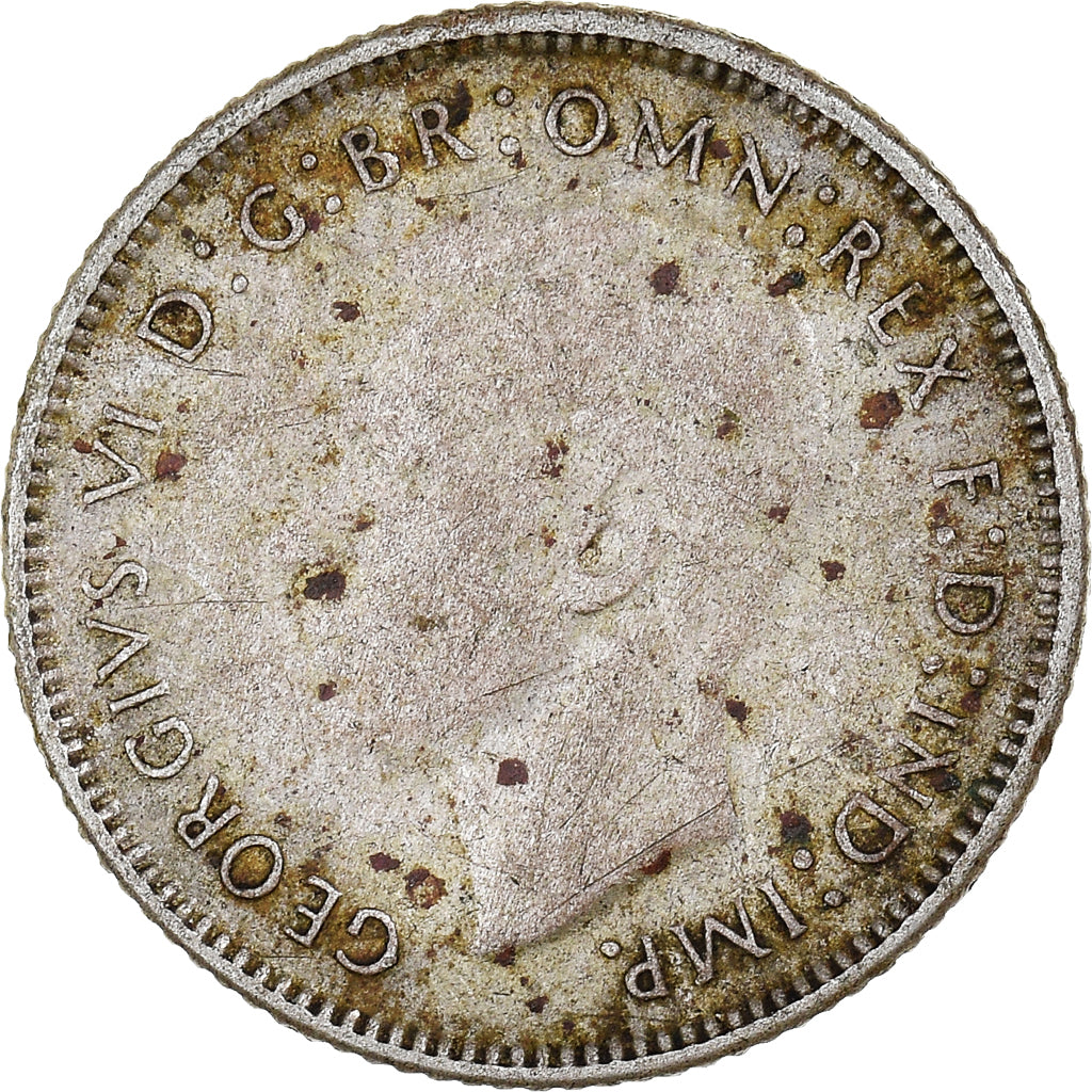 Monnaie, Australie, George VI, Sixpence, 1946, Melbourne, TB+, Argent, KM:38a