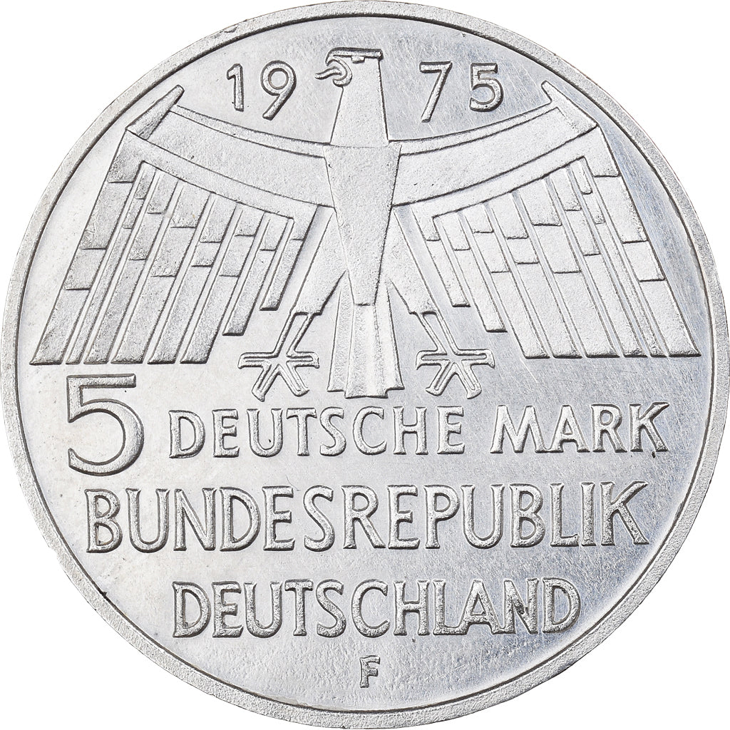 Coin, GERMANY - FEDERAL REPUBLIC, 5 Mark, 1975, Stuttgart, Germany, MS(60-62)