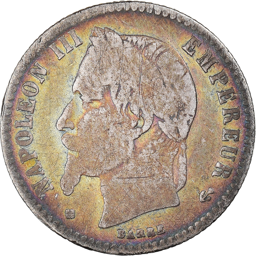 Moneta, Francja, Napoleon III, 50 Centimes, 1867, Strasbourg, VF(20-25), Srebro