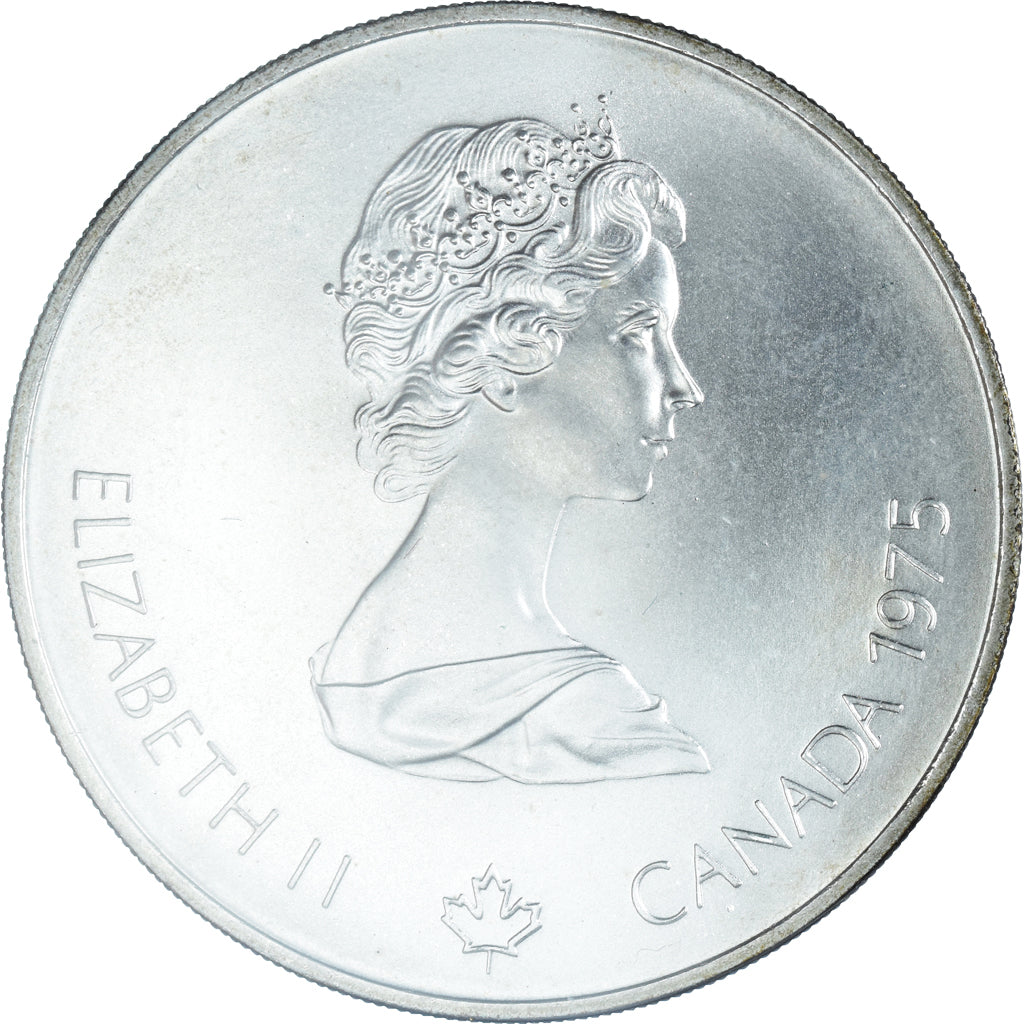Coin, Canada, Elizabeth II, Javelin, 5 Dollars, 1975, MS(65-70), Silver, KM:99