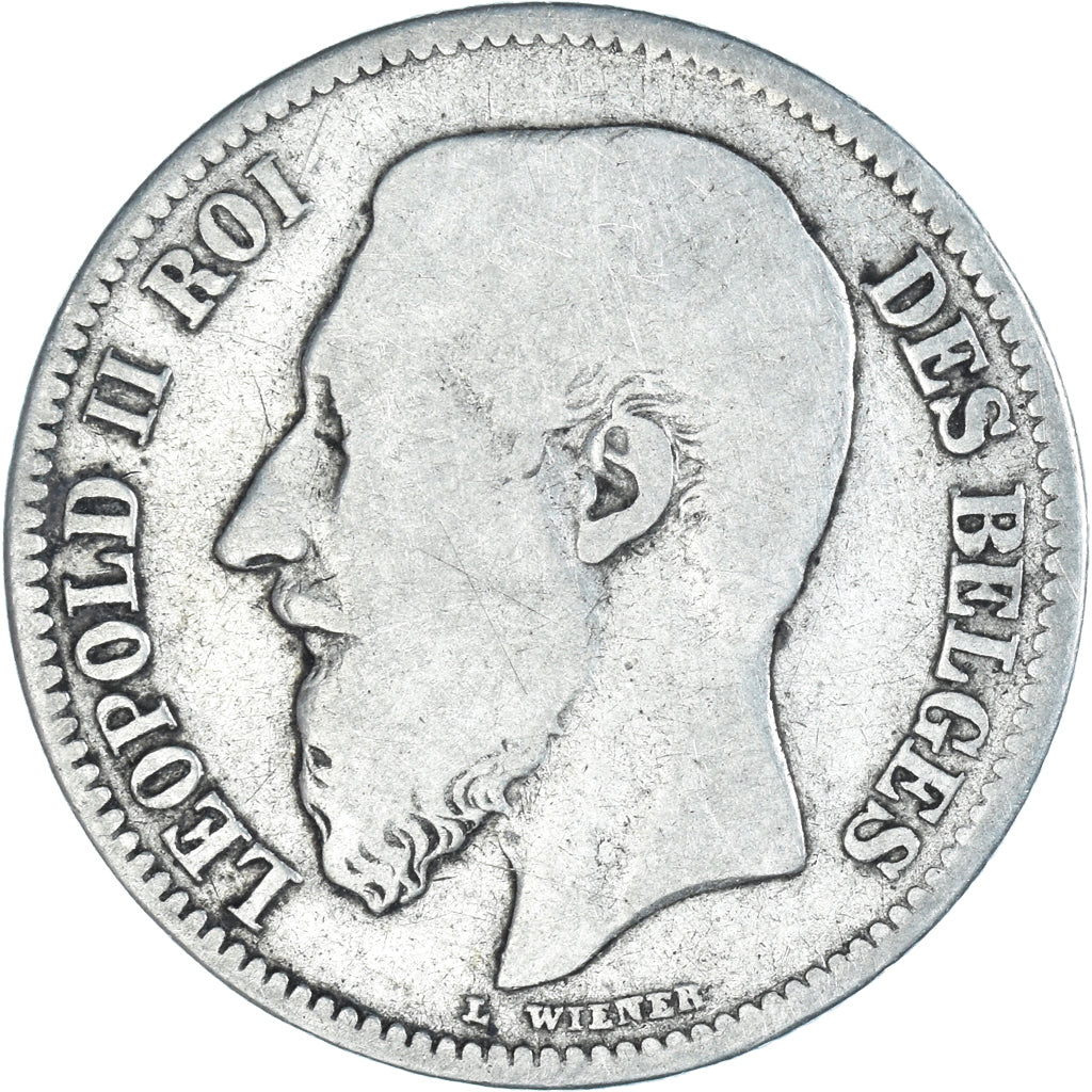 Coin, Belgium, Leopold II, 2 Francs, 2 Frank, 1867, Brussels, F(12-15), Silver