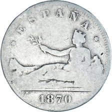 Moneda, España, Provisional Government, 2 Pesetas, 1870, Madrid, BC, Plata