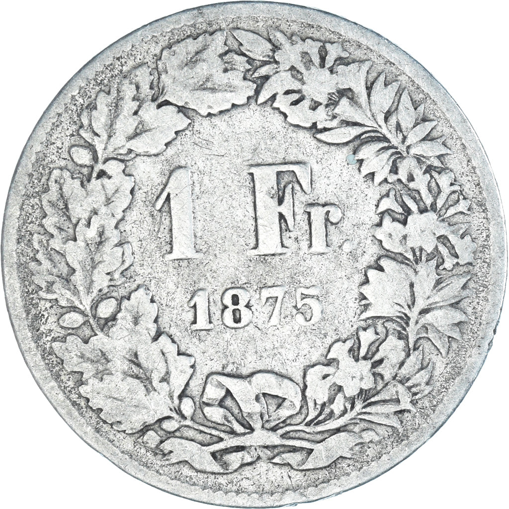 Coin, Switzerland, Franc, 1875, Bern, F(12-15), Silver, KM:24