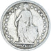 Moeda, Suíça, Franc, 1877, Bern, F(12-15), Prata, KM:24