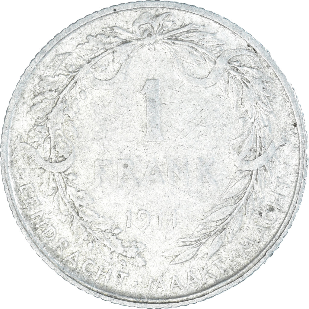 Münze, Belgien, Franc, 1911, S+, Silber, KM:73.1
