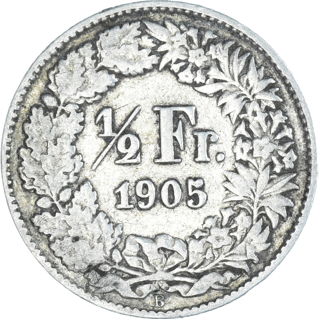Coin, Switzerland, 1/2 Franc, 1905, Bern, VF(20-25), Silver, KM:23