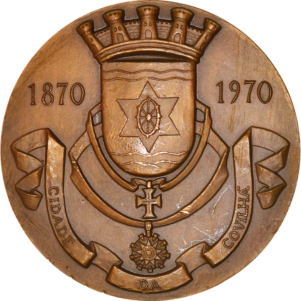 Portugal, Medaille, Rei D. Luiz, Ciudad da Covilha, Geography, 1970, PR, Bronze