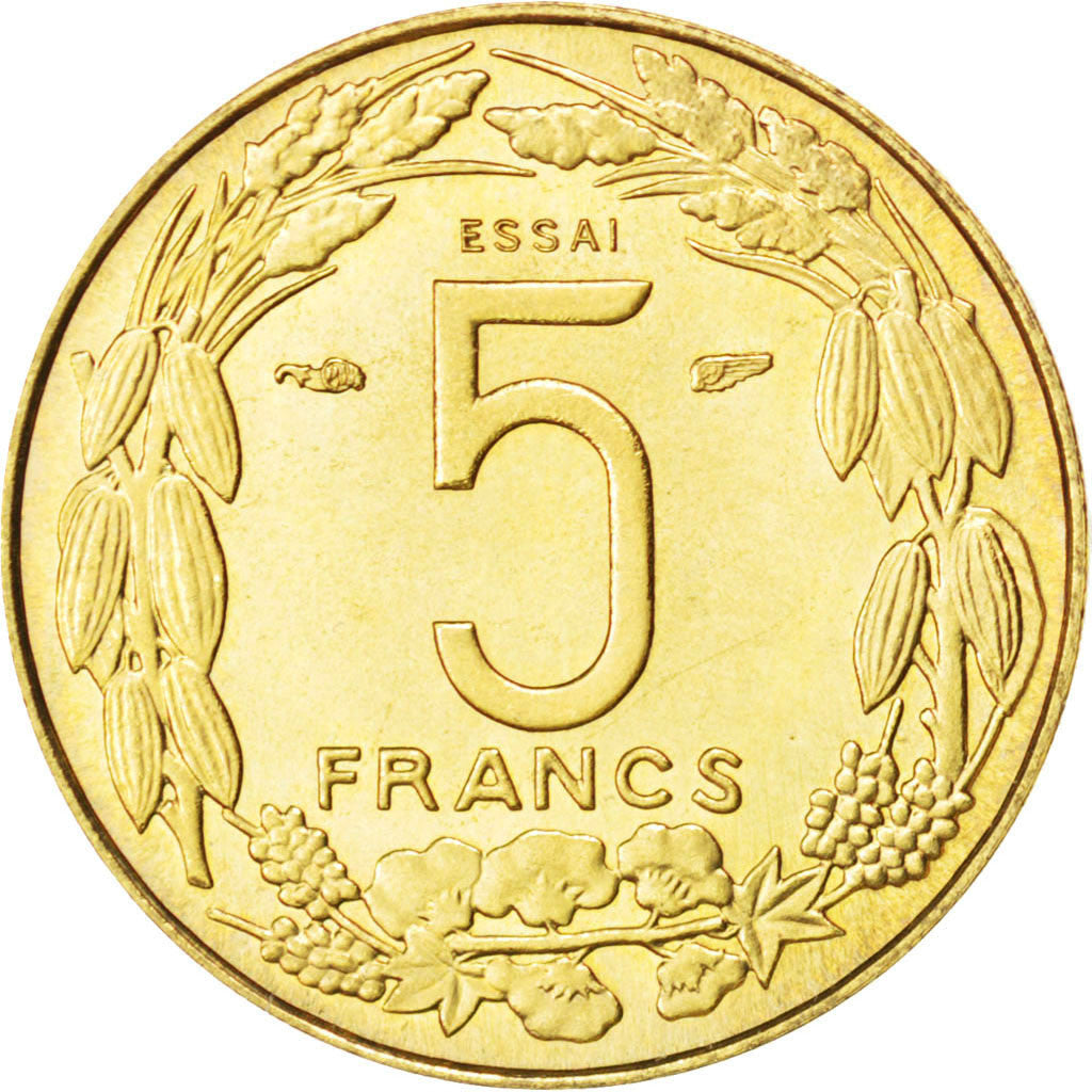 Moneda, Camerún, 5 Francs, 1958, Paris, SC, Aluminio - bronce, KM:E7