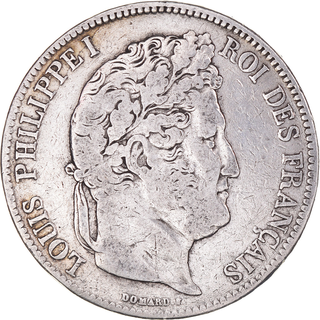 Coin, France, Louis-Philippe, 5 Francs, 1834, Lyon, VF(20-25), Silver, KM:749.4