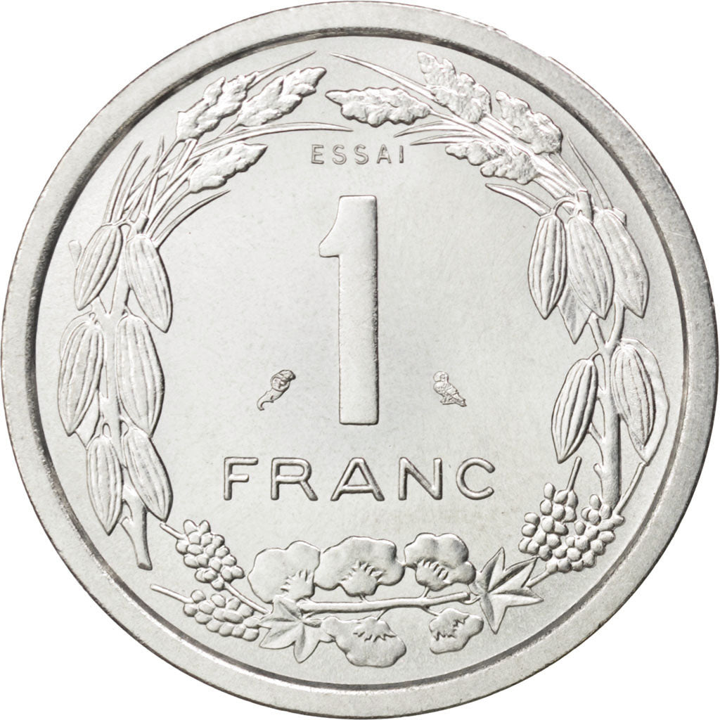 Coin, Central African States, Franc, 1974, Paris, MS(63), Aluminum, KM:E2