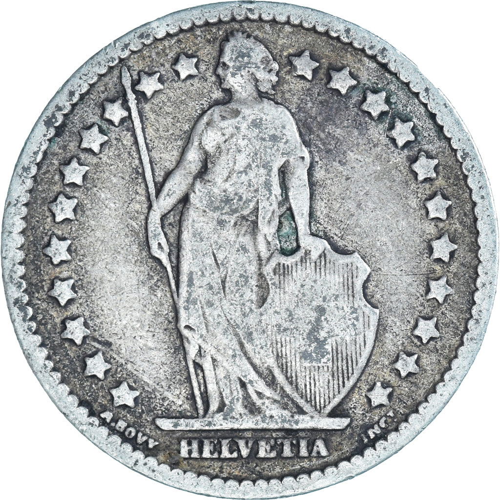 Moneta, Svizzera, Franc, 1876, Bern, MB, Argento, KM:24