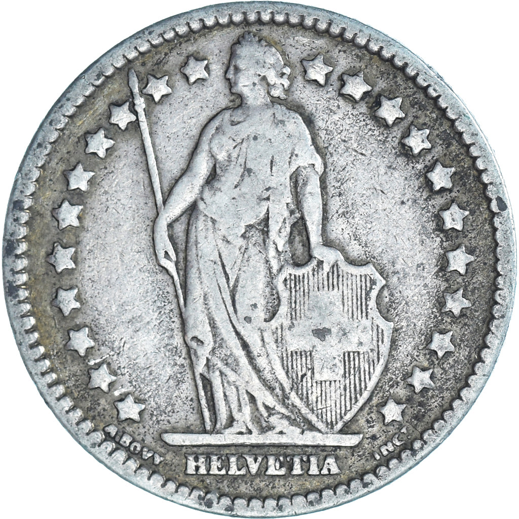 Moneta, Svizzera, Franc, 1877, Bern, MB+, Argento, KM:24