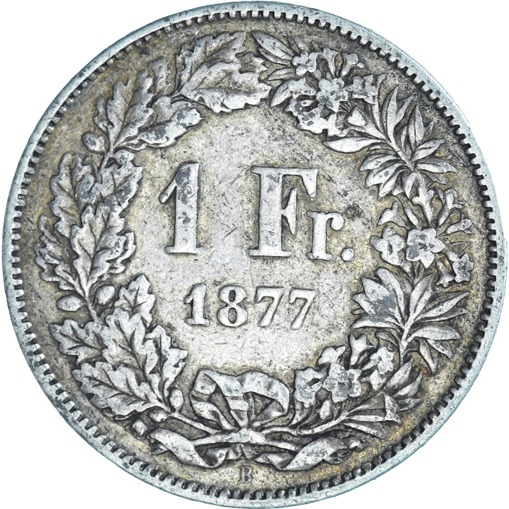 Moneta, Svizzera, Franc, 1877, Bern, MB+, Argento, KM:24