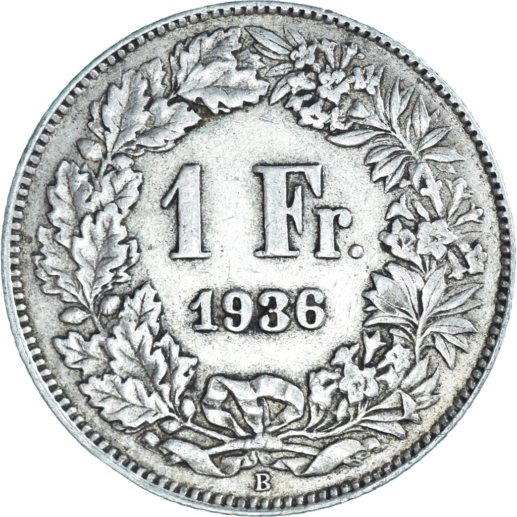 Münze, Schweiz, Franc, 1936, Bern, SS, Silber, KM:24