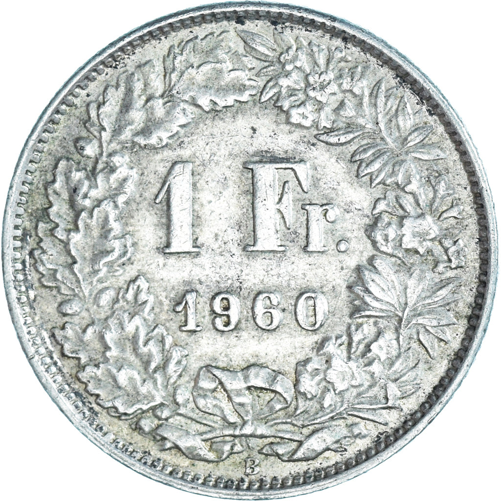 Coin, Switzerland, Franc, 1960, Bern, EF(40-45), Silver, KM:24
